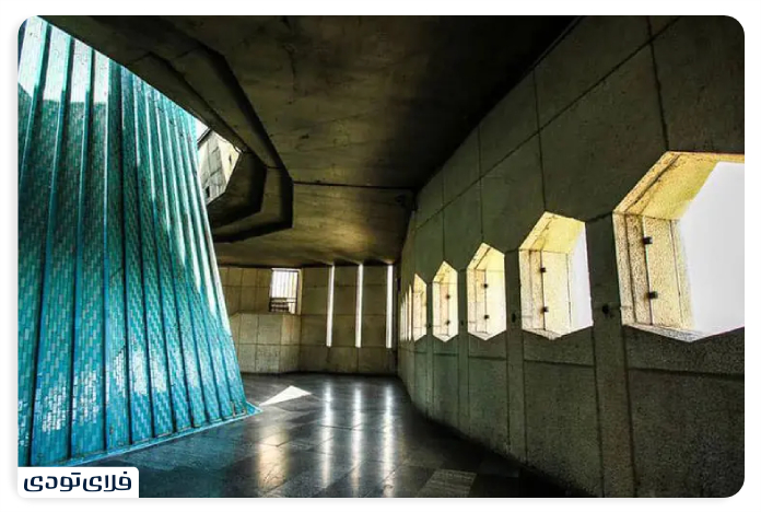What is happening on the differe floors of Azadi Tower?