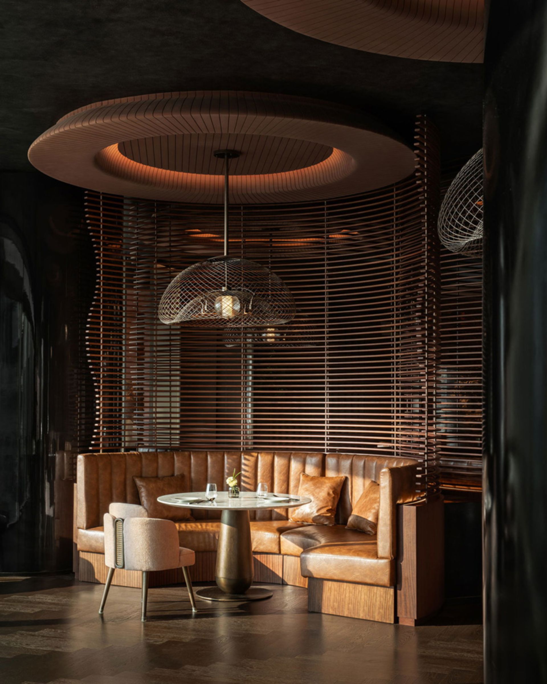 Wooden decoration of MGM Hotel restaura in Shenzhen city