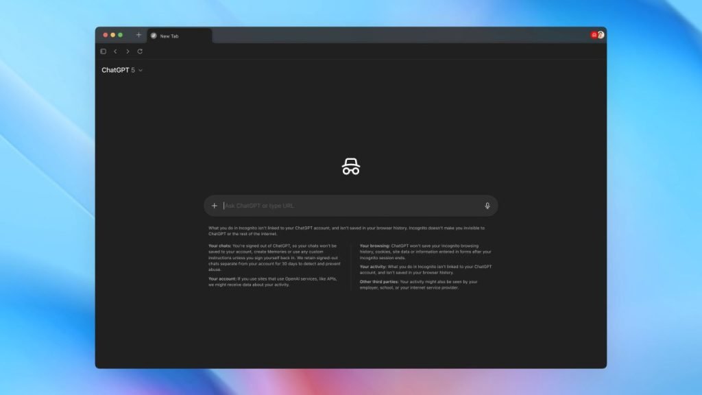 ChatGPT Atlas browser incognito mode