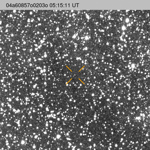 Comet Atlas moving in the background of stars