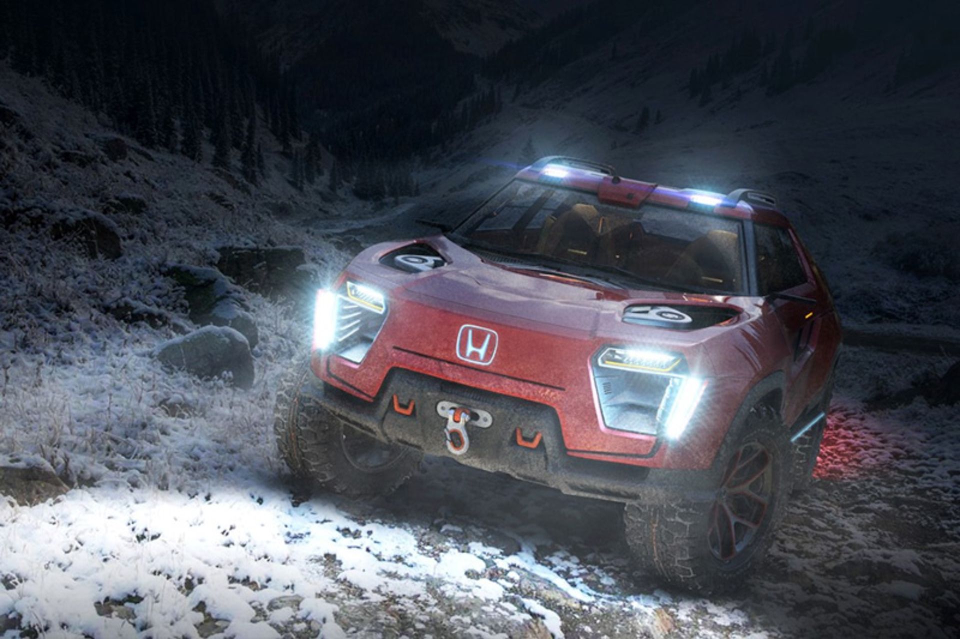 Ridgeline electric pickup with night door