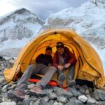 Climbers resting at the camp in Mount Everest