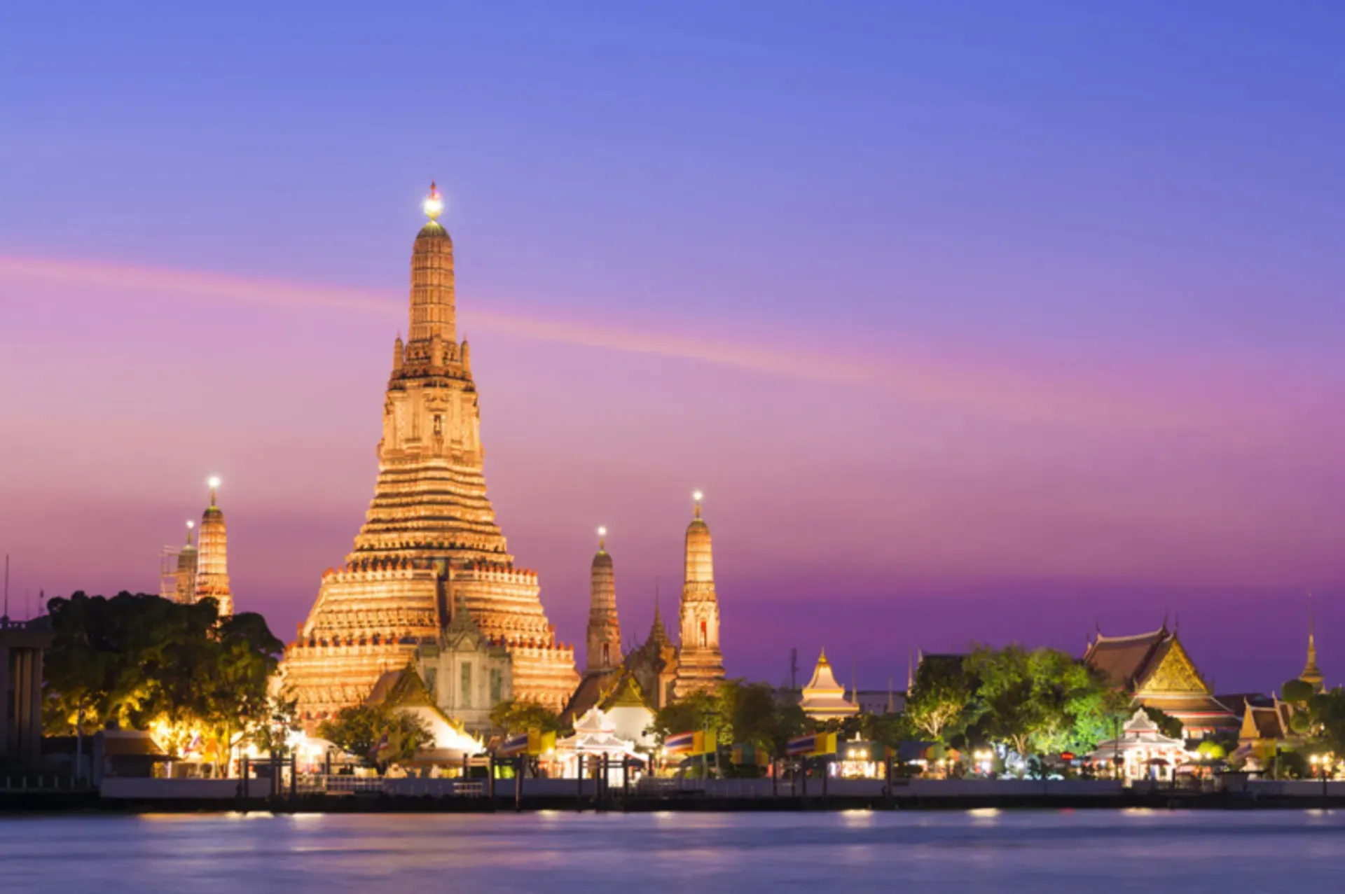 Thailand structures at night
