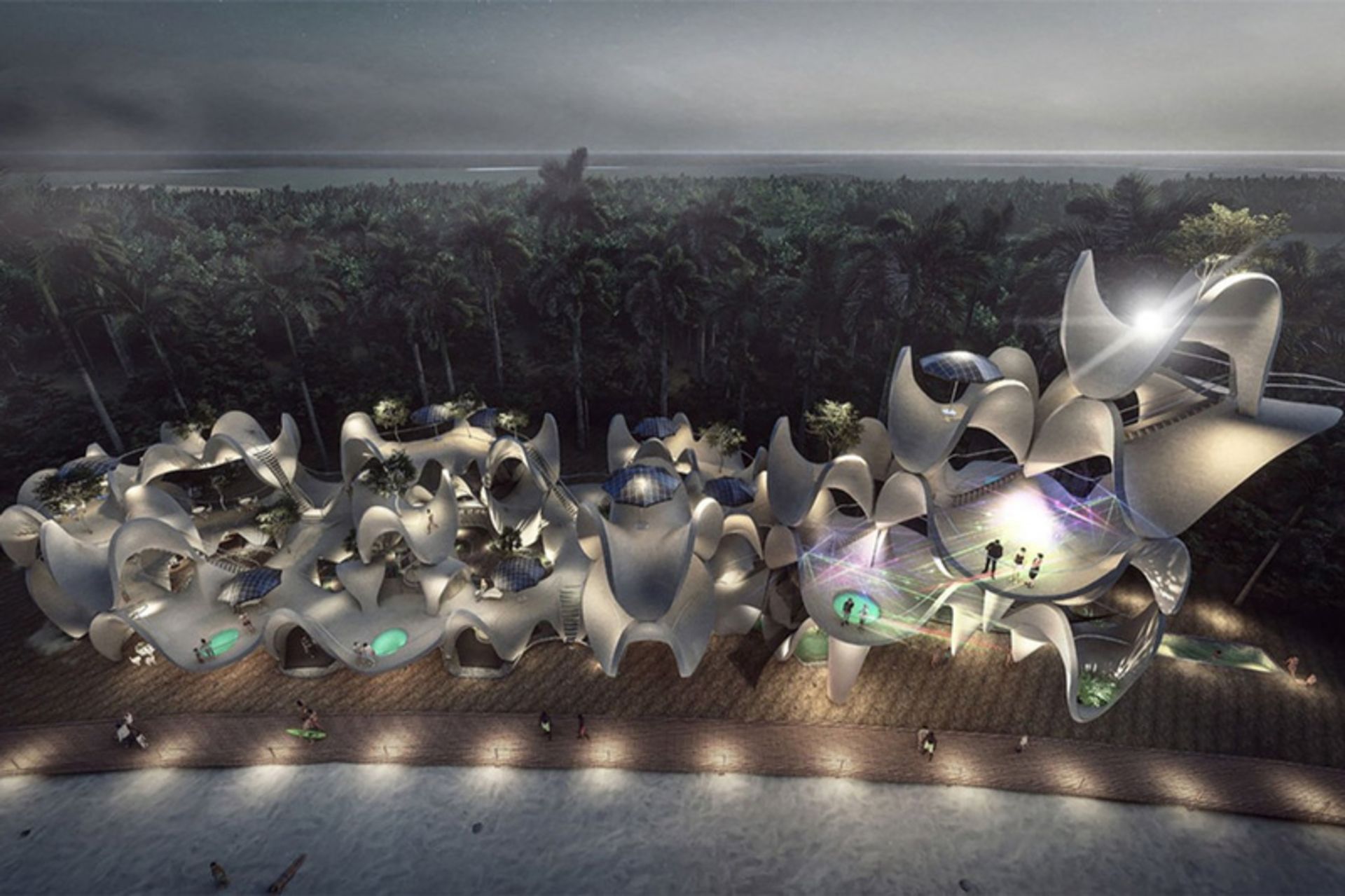 Night view of Philippine beach and Cagbalte sand formations