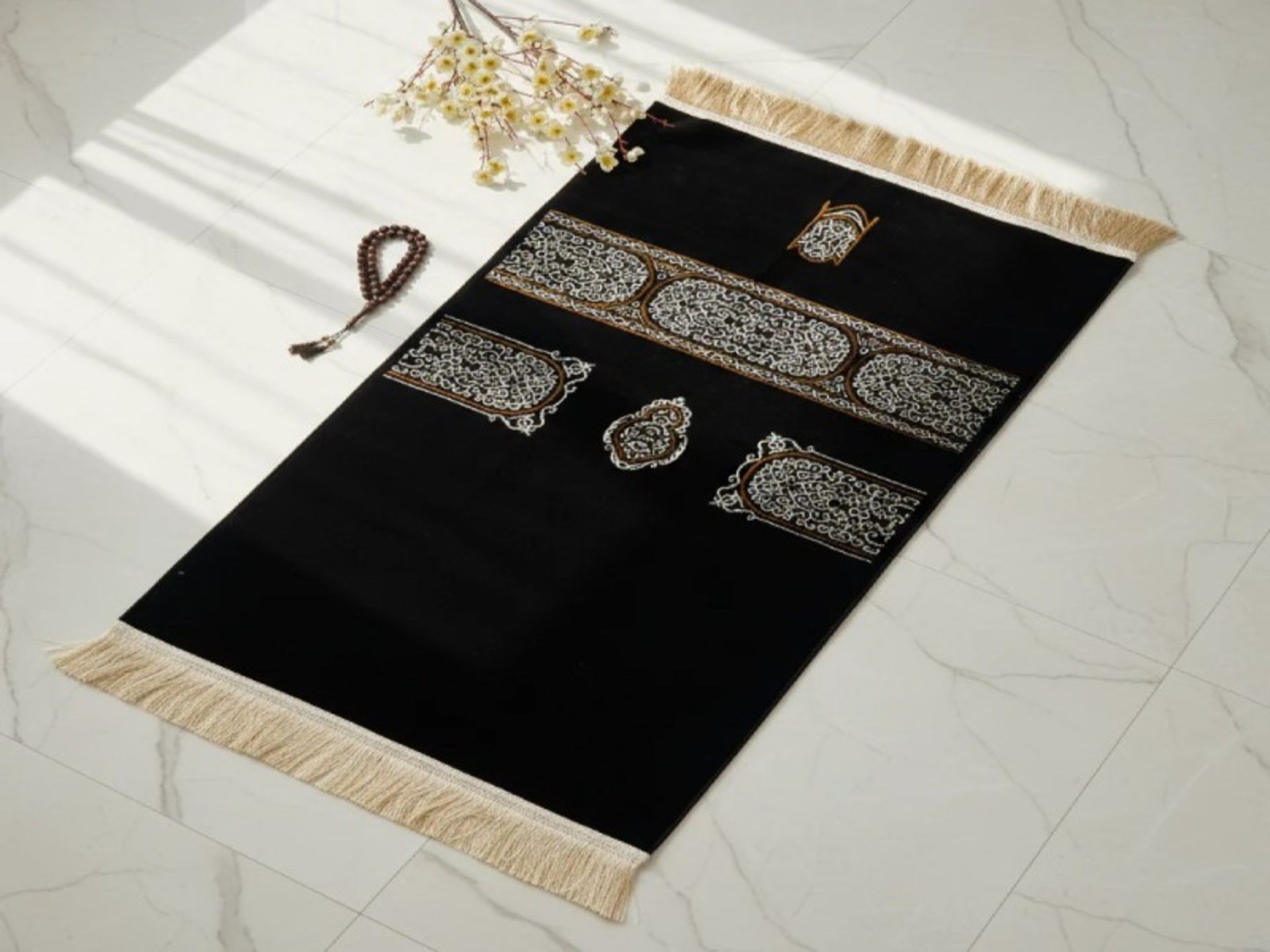 Karbala carpet in black color