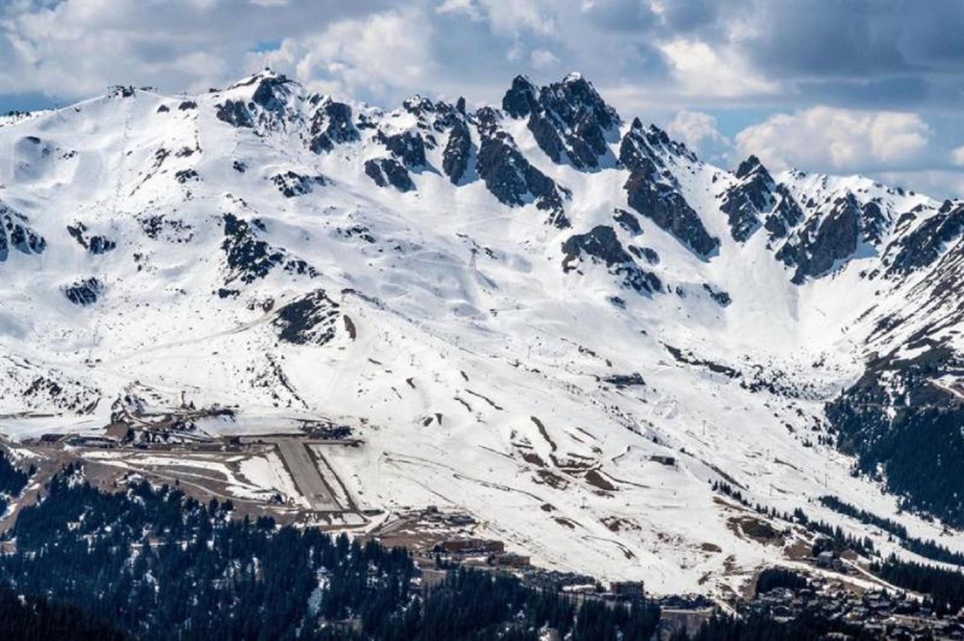 Courchevel airport runway in the French Alps