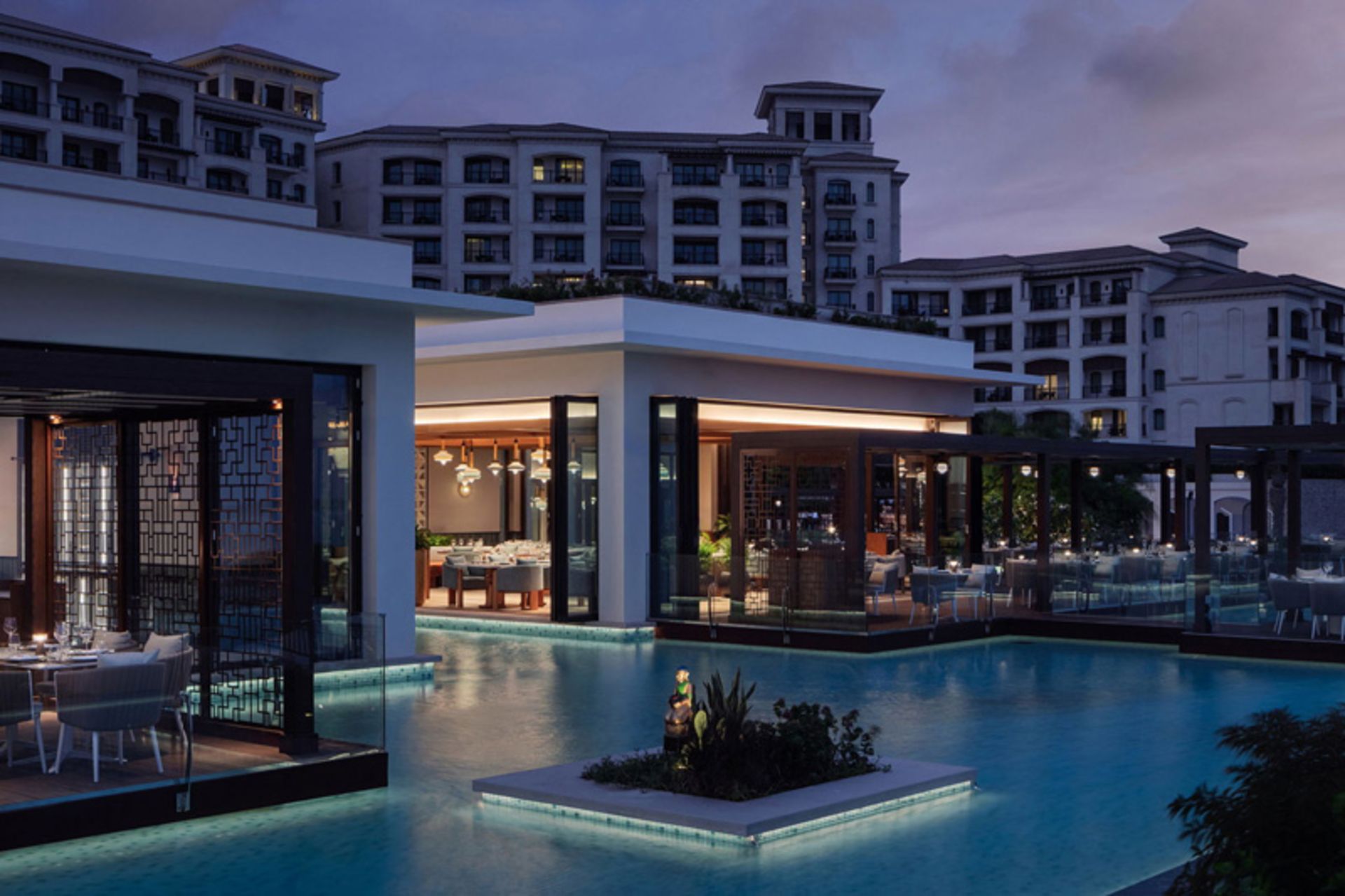 The exterior of Seaya restaura in Abu Dhabi