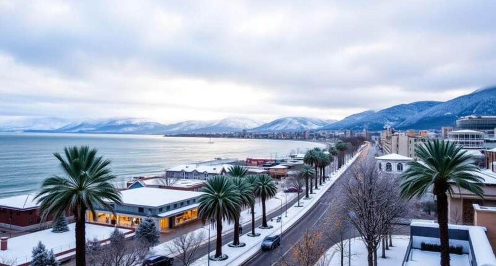 Batumi covered with snow in wier