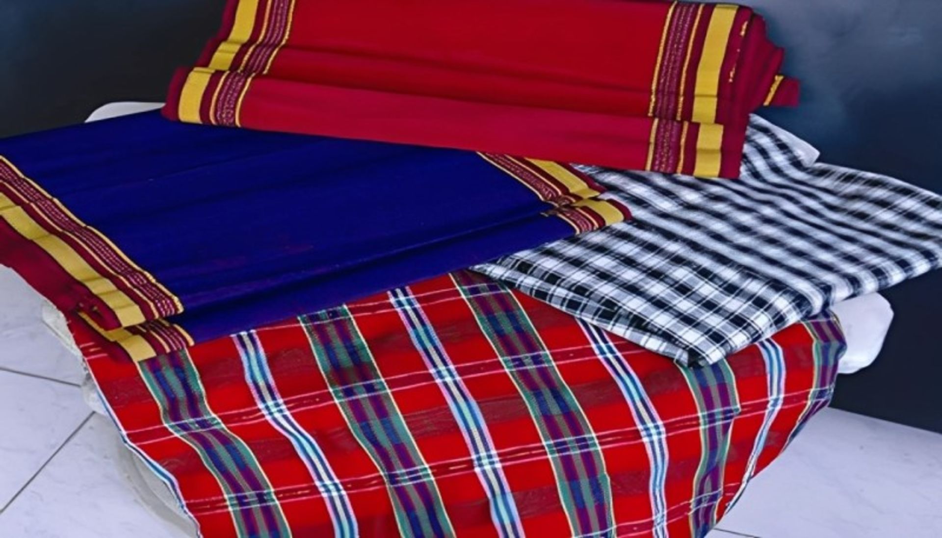 Colorful shawl fabrics