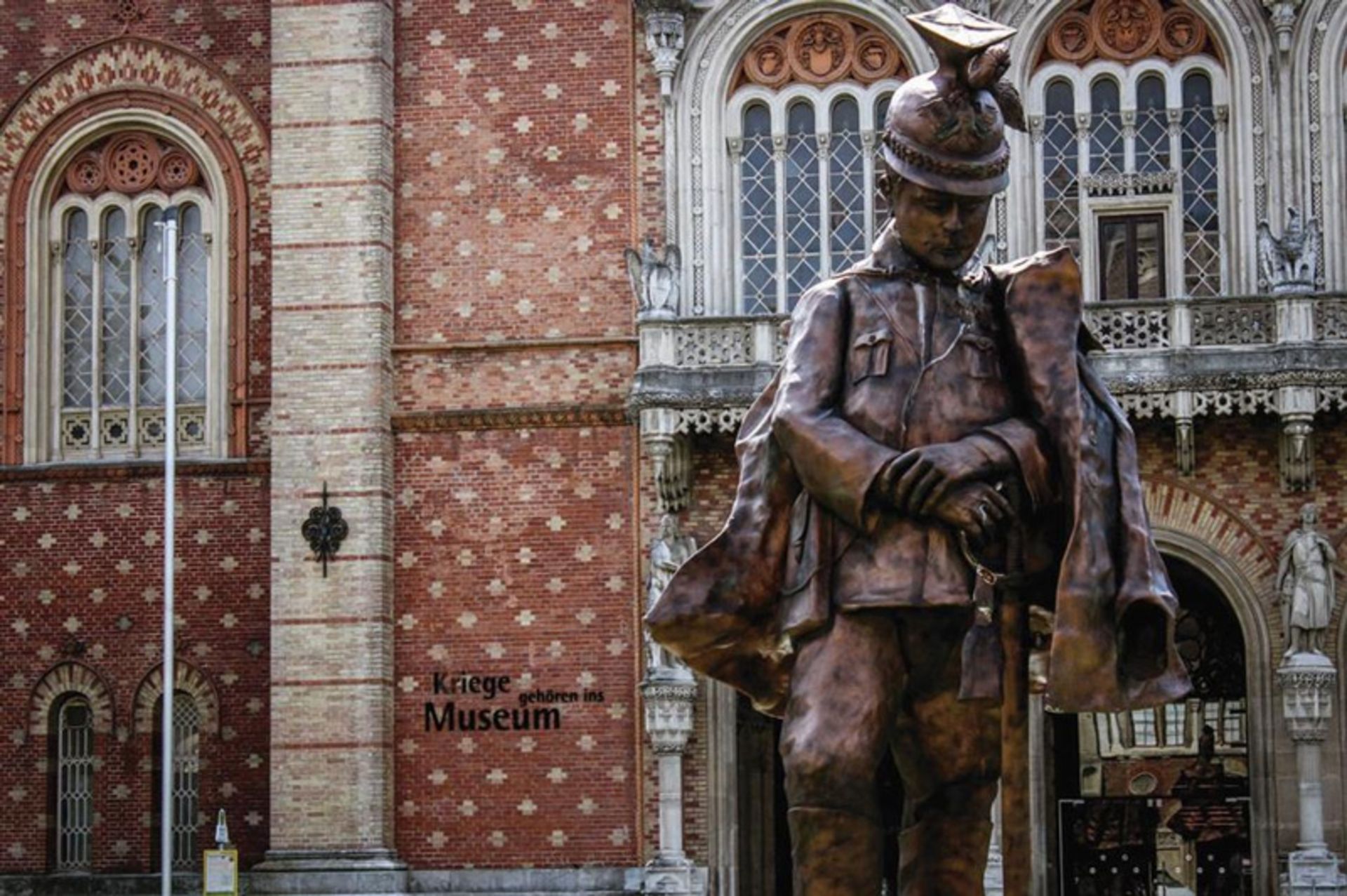 Old statue in fro of Vienna Military History Museum