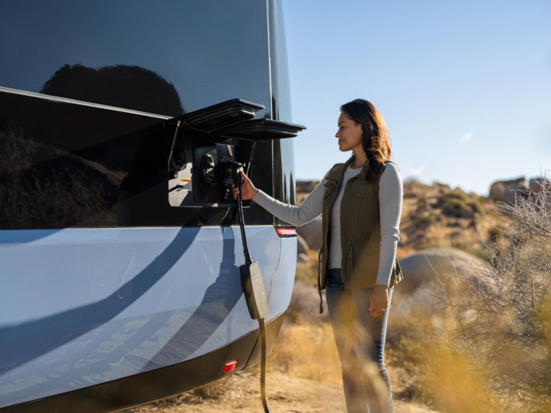 Pebble Flow electric caravan charging