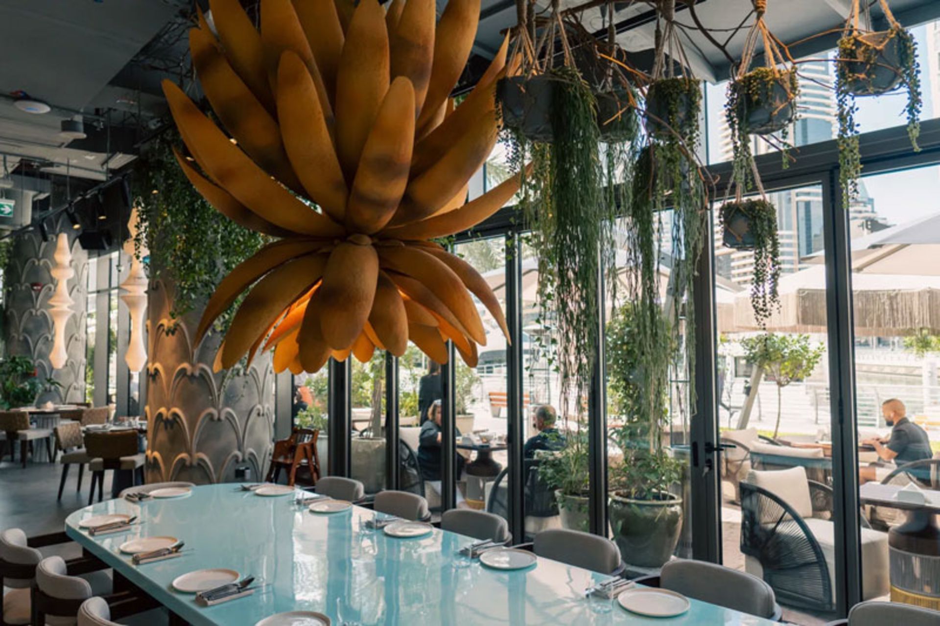 The decoration of Tea House No. 1 restaura in Dubai