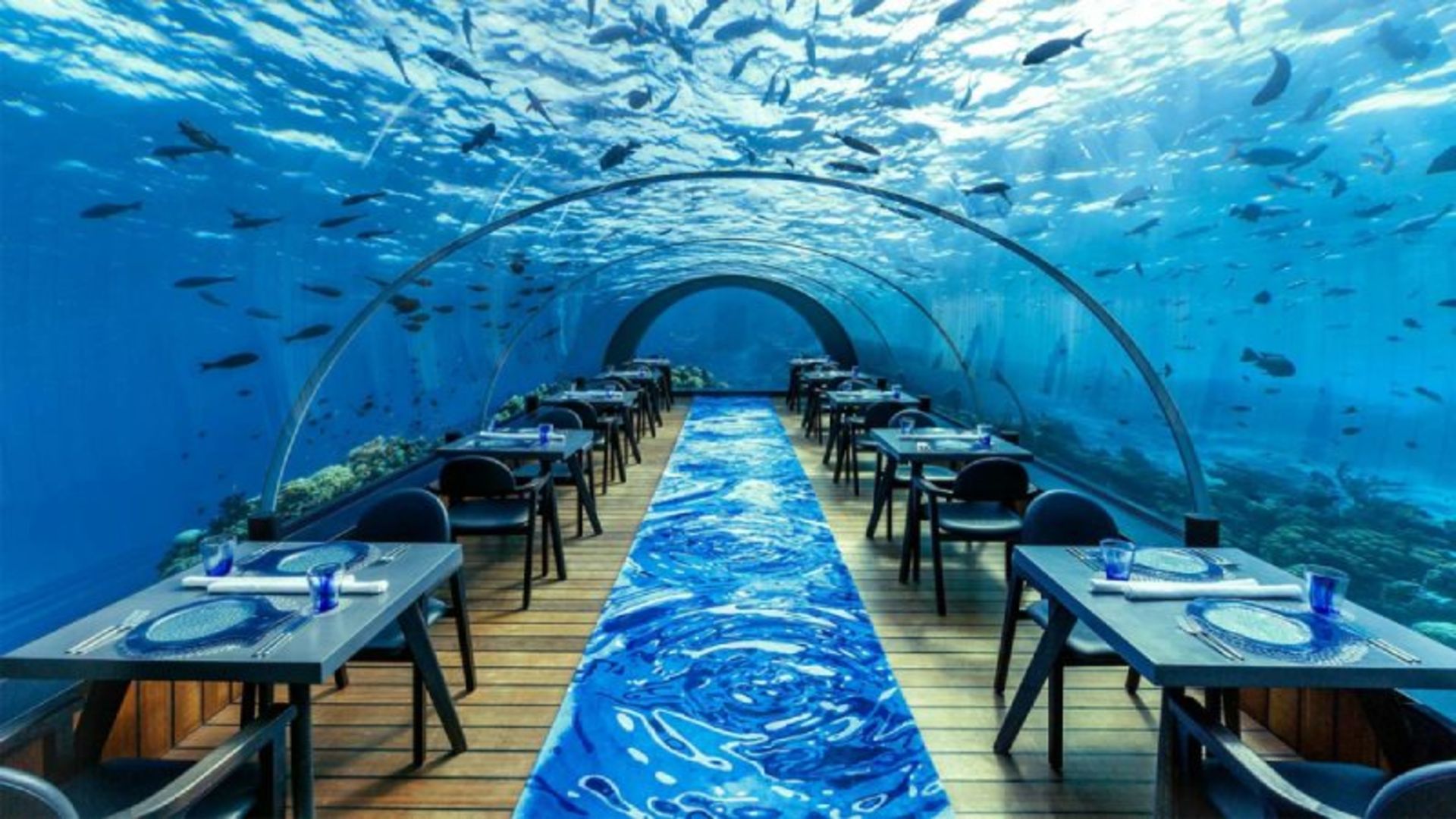 The ierior of Ita underwater restaura
