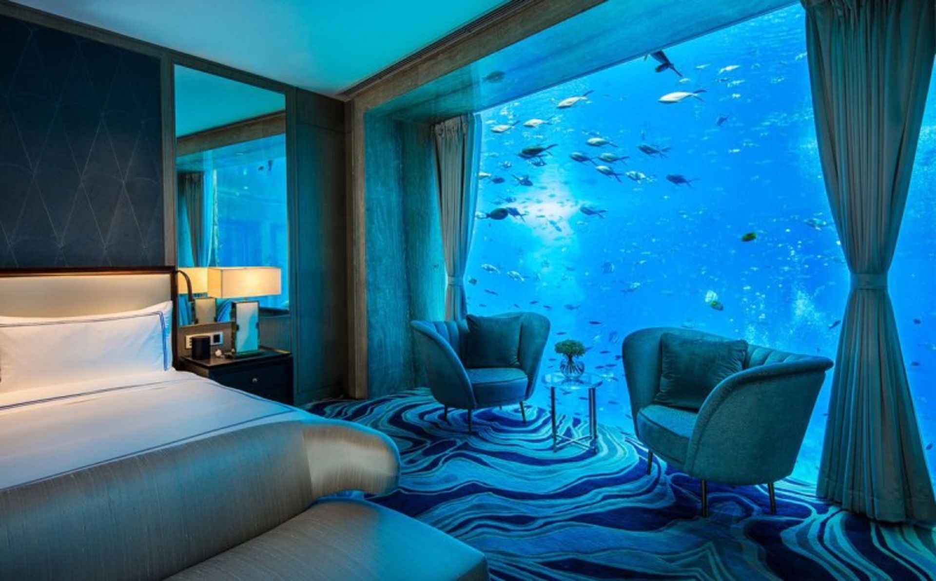 Underwater accommodation unit in Dubai Atlais Hotel