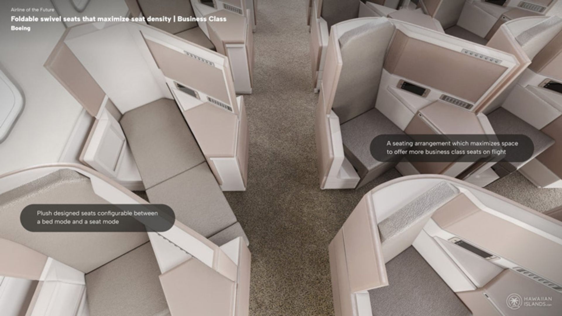 New seating arrangemes for airplane passengers