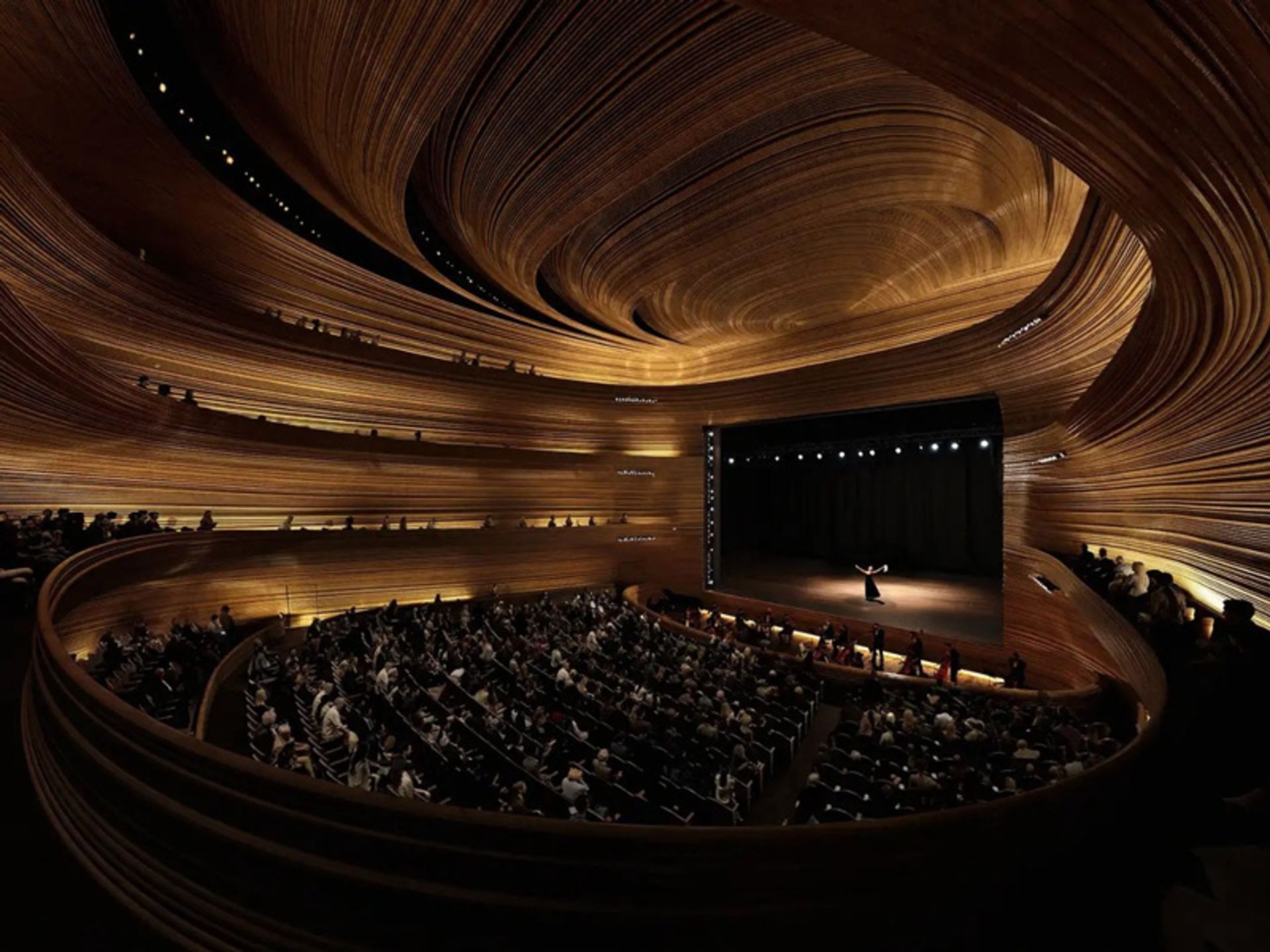 The main hall of the new Hamburg Opera House