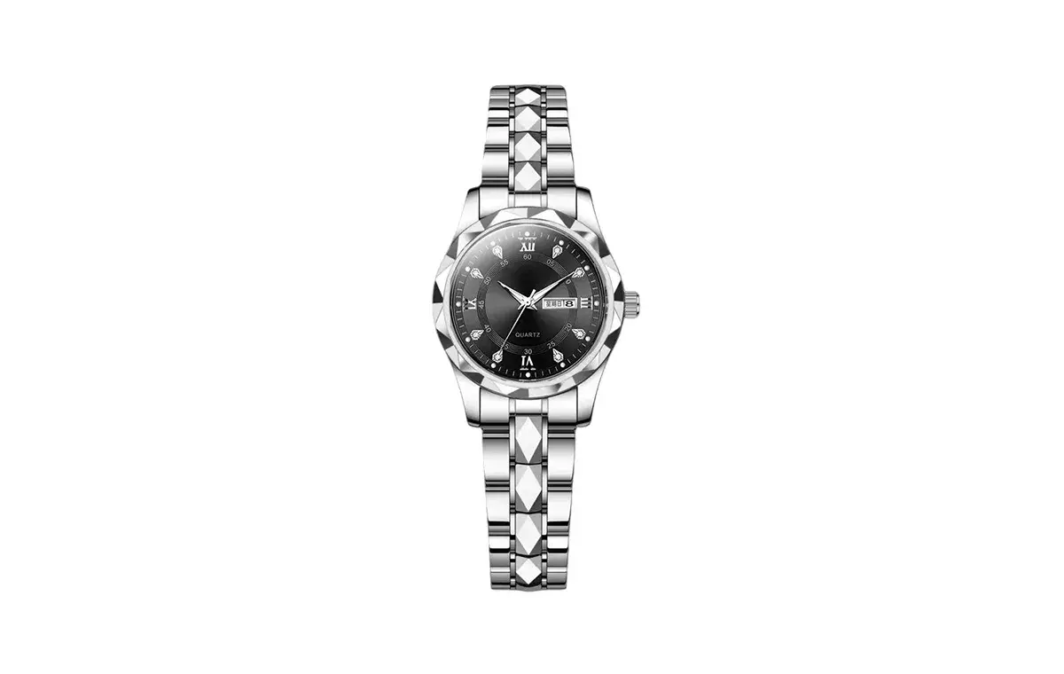 Women's quartz wristwatch with diamond model, two calendars, code 106