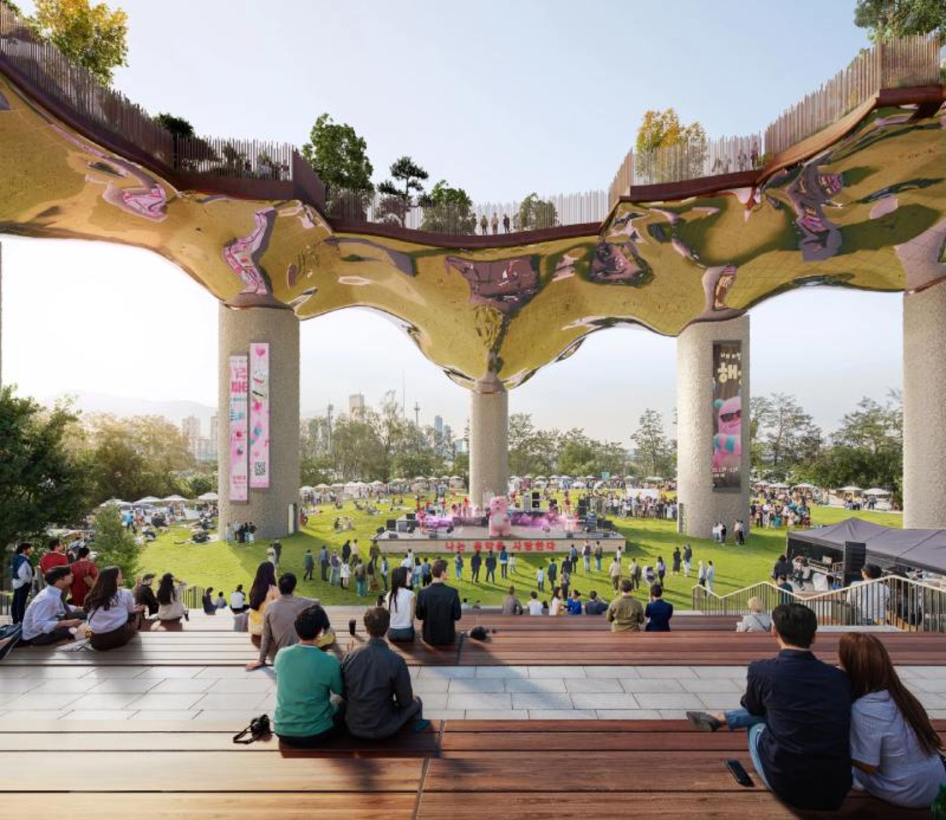 Simulation image of tourists in South Korea's Sandscape Park