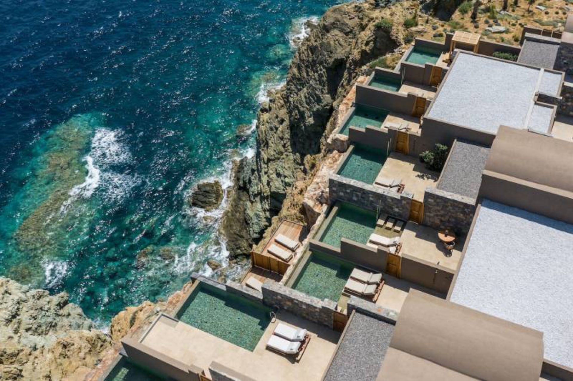 Aerial view of Acro Suites Hotel in Greece