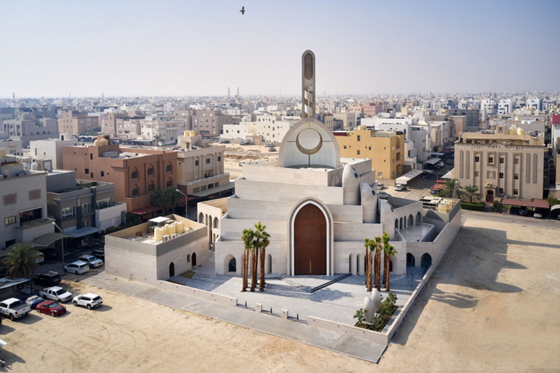 The entrance and exterior of the Mamluk minaret mosque
