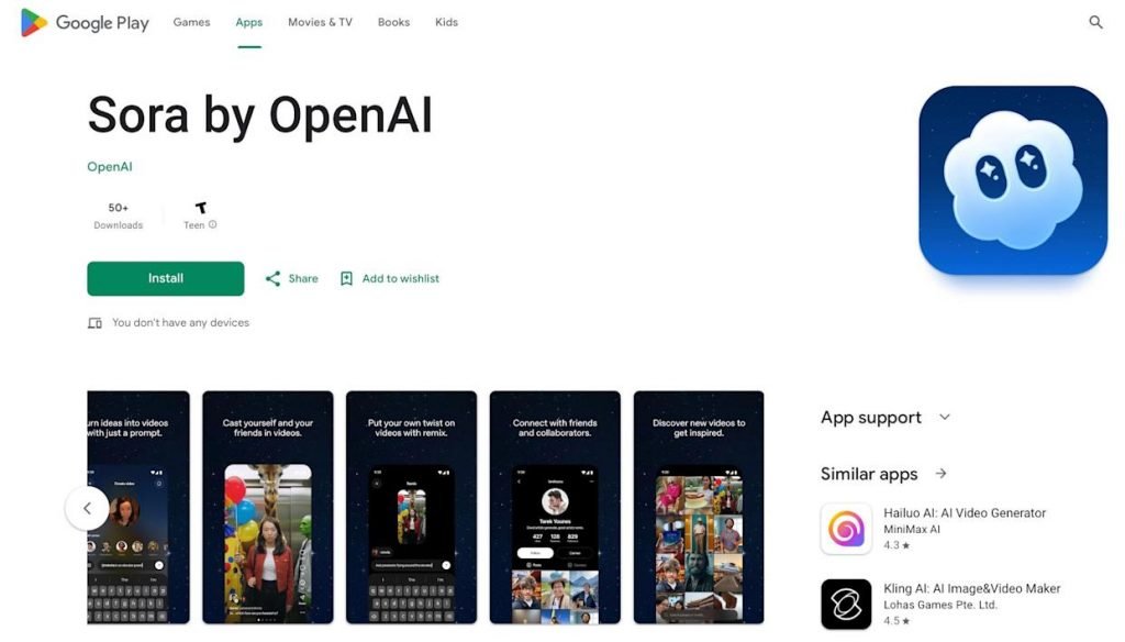 Sora Android application