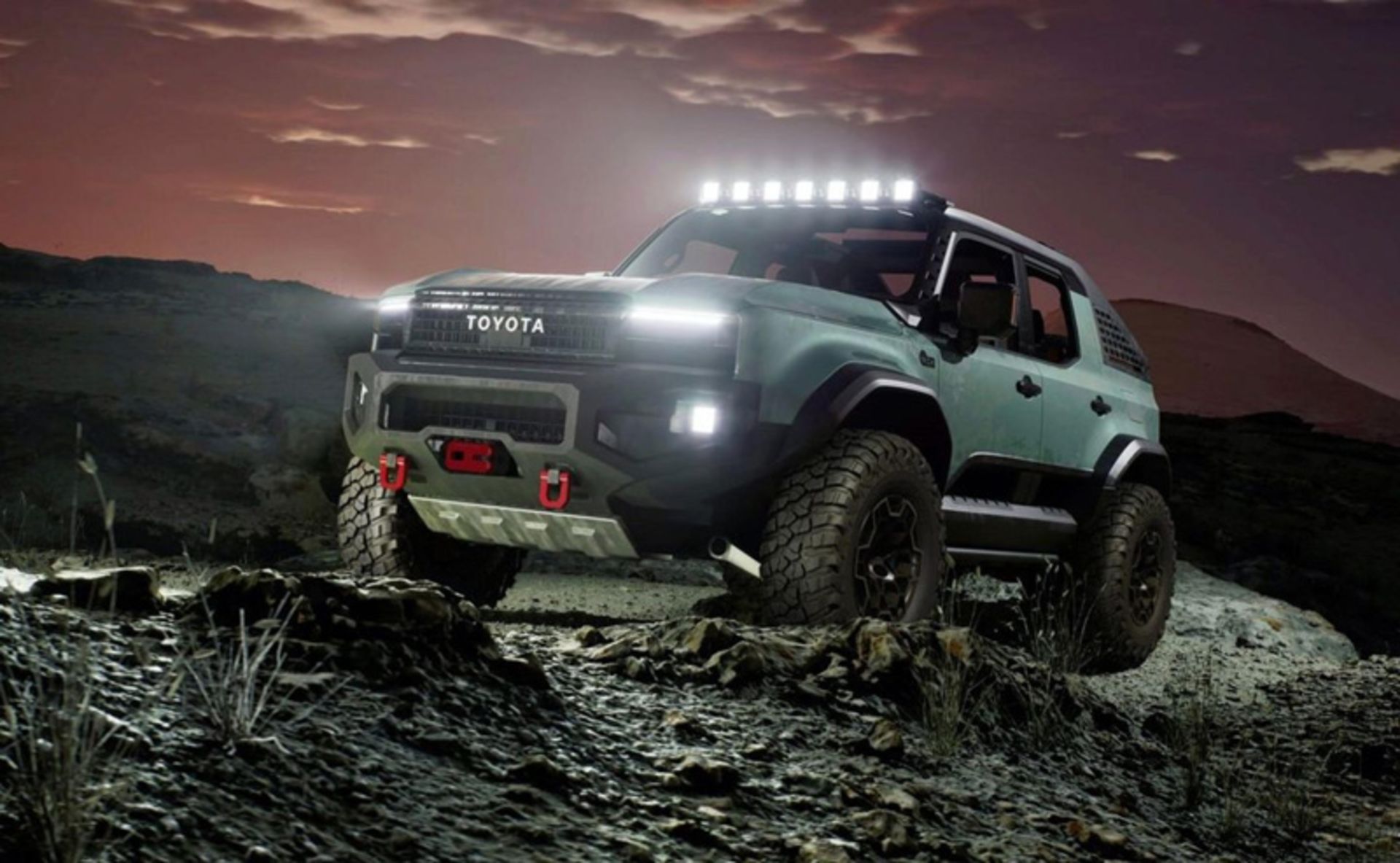 Toyota Rocks at night