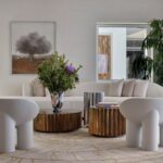 The lobby of Deos Hotel in Mykonos, Greece