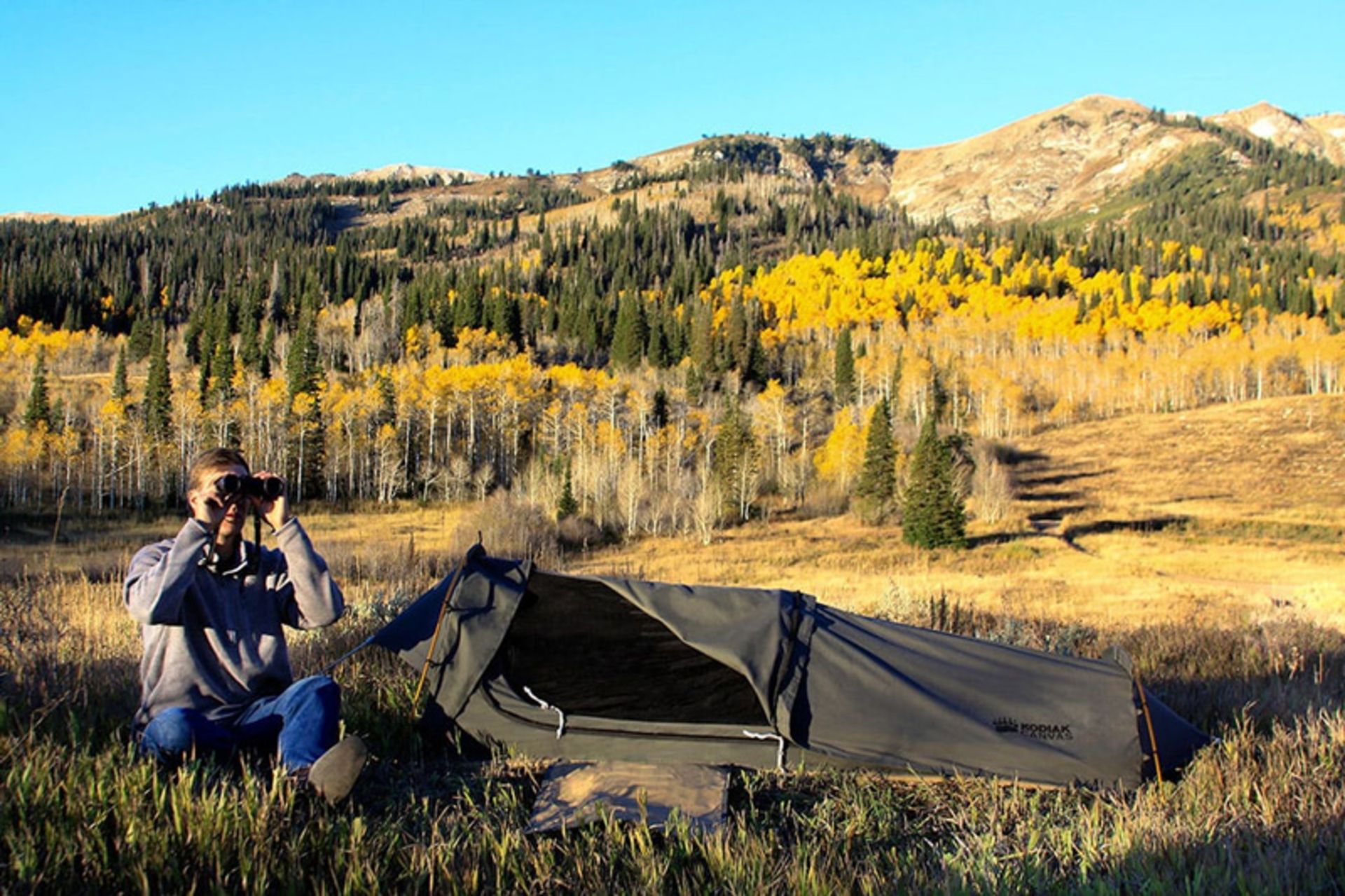 Using a swag tent and sleeping bag on the mountainside