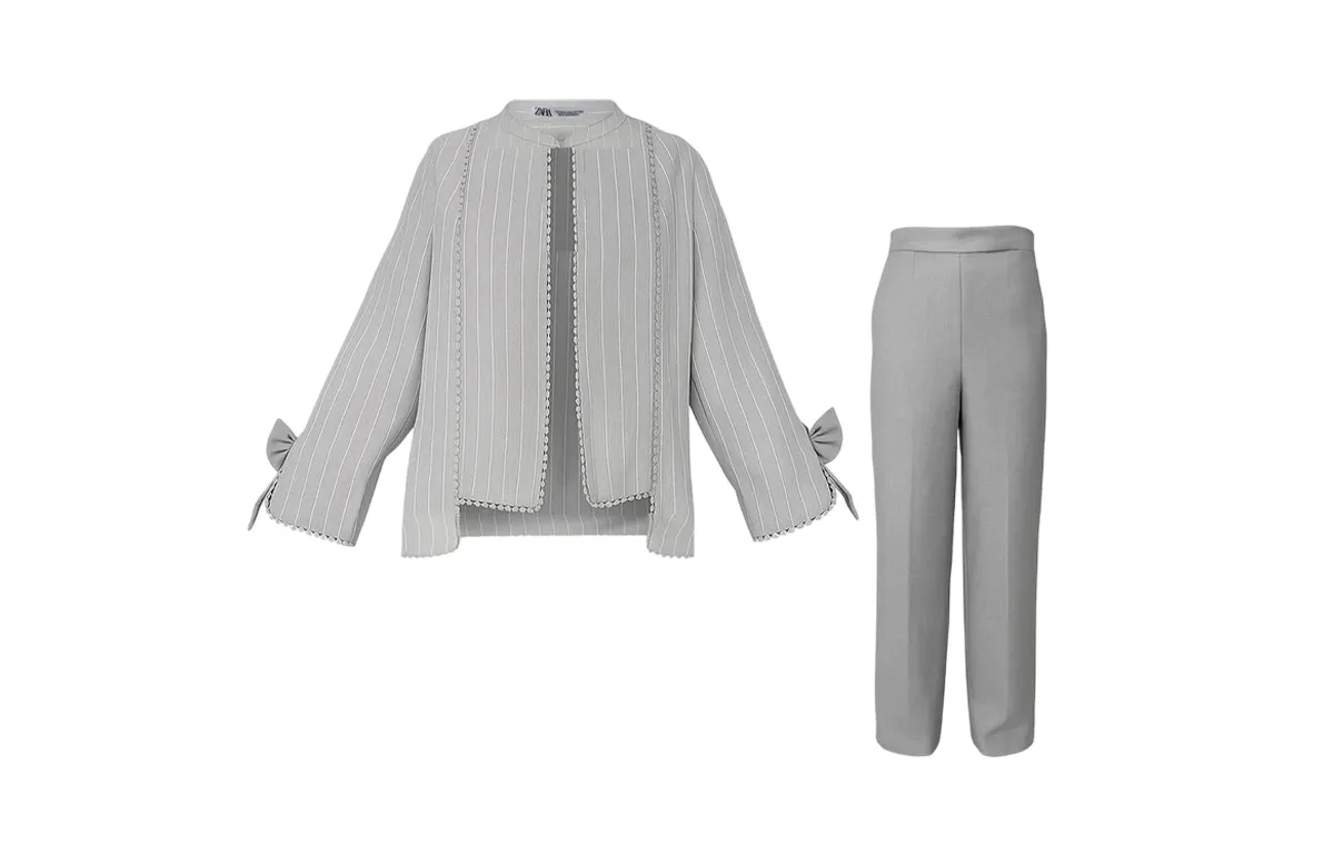 Women's coat and pas with bow-tie sleeves