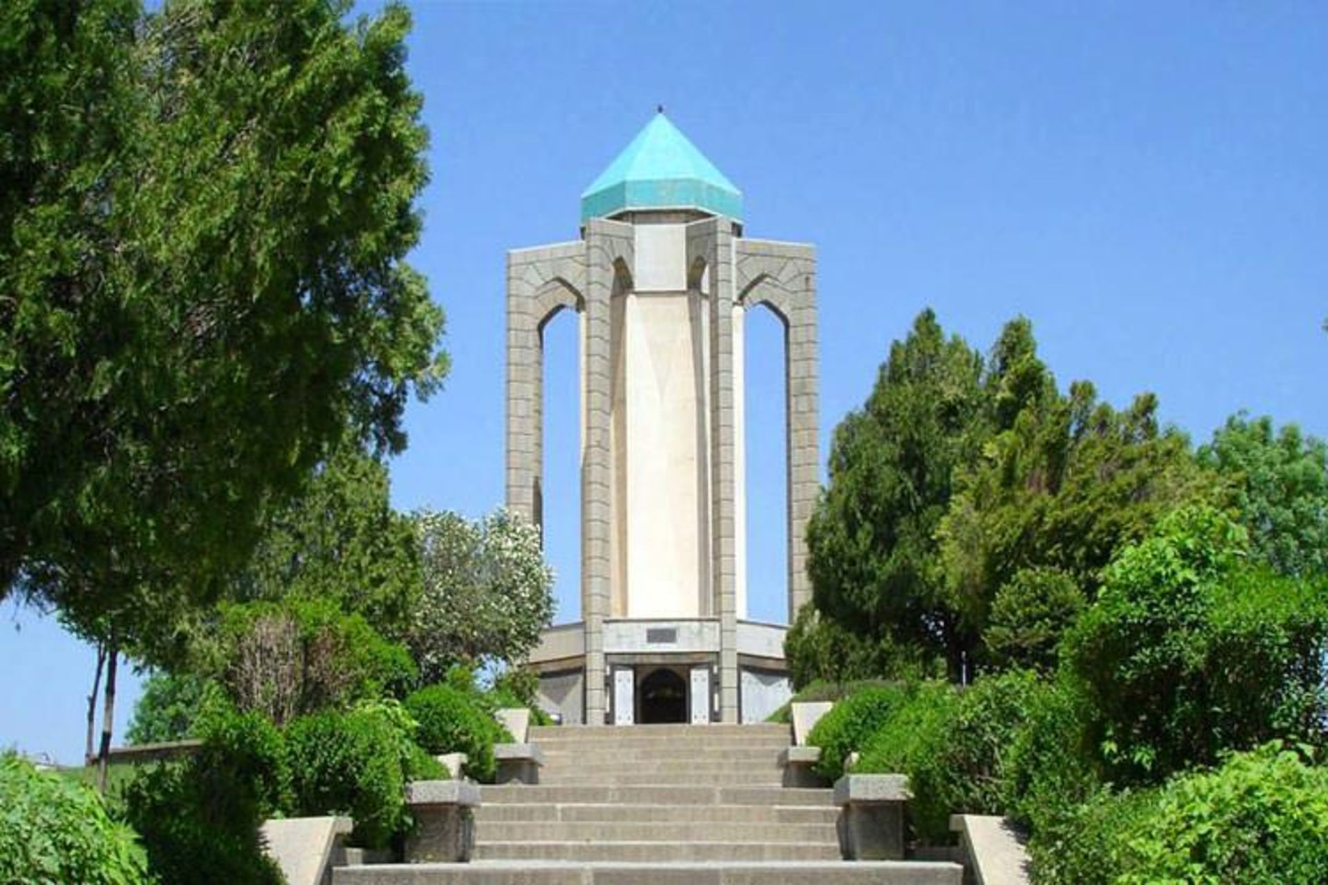 Baba Taher's tomb naked among the trees