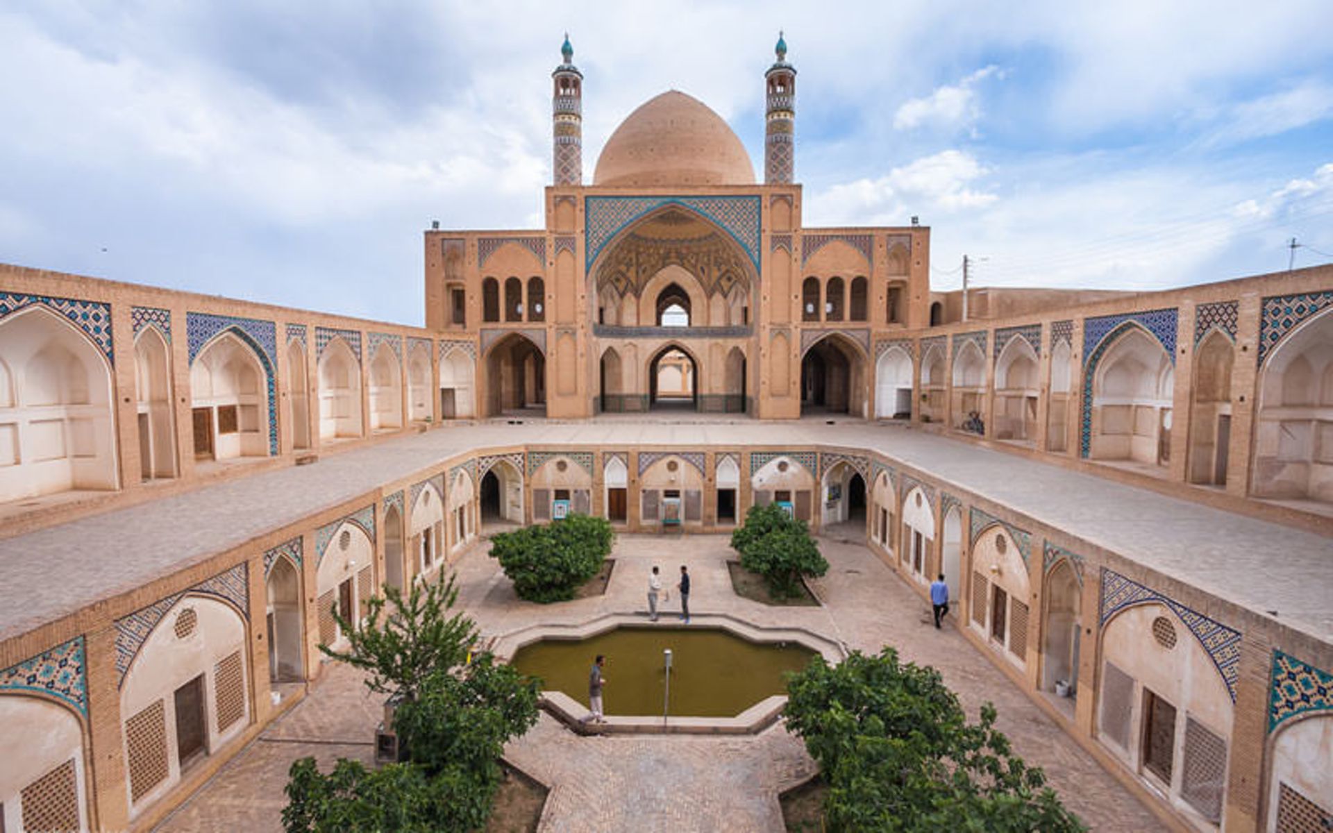 A view of the courtyard of the mosque and school of Agha Bozor Kashan