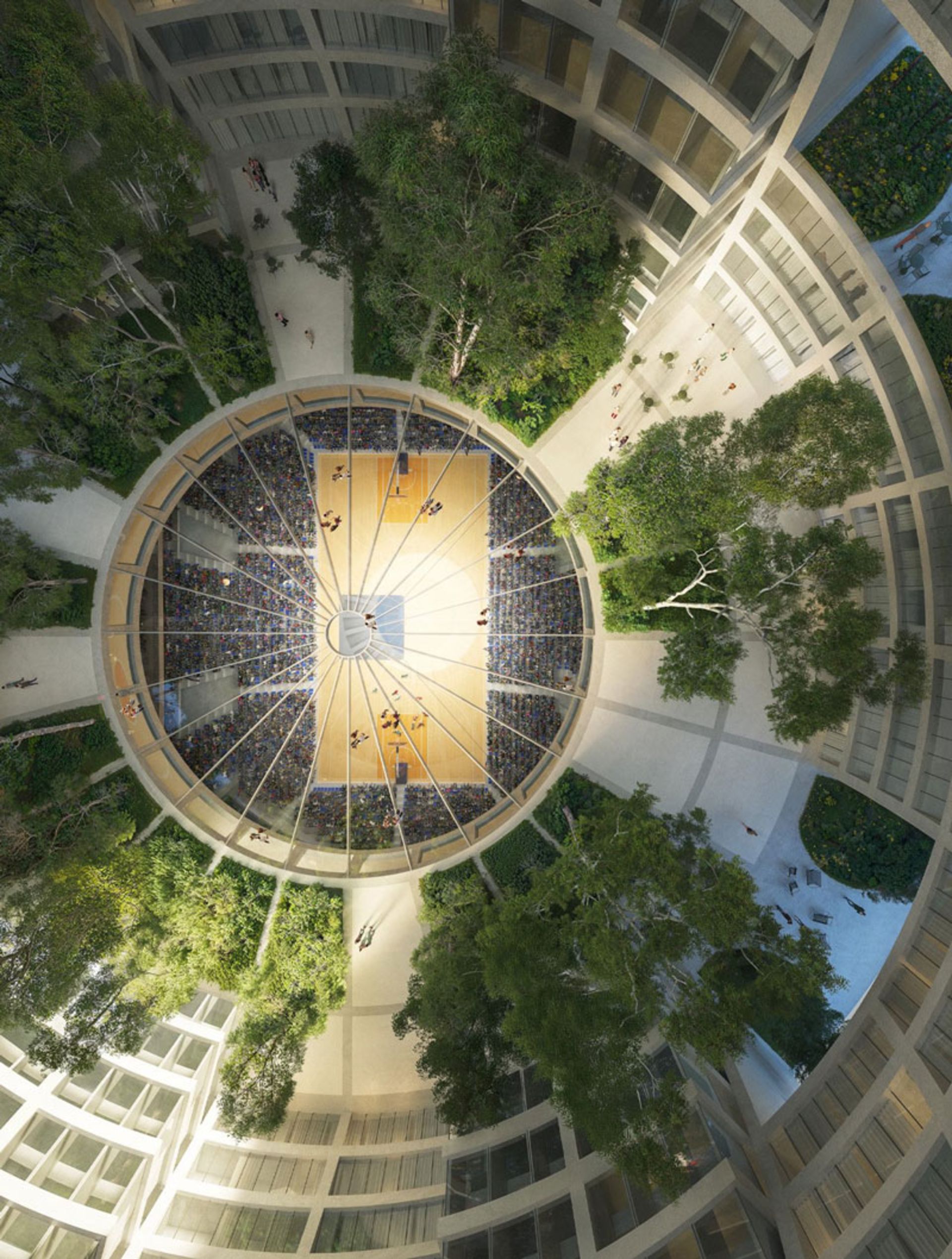 Albania's shining sphere; Ierior view from above