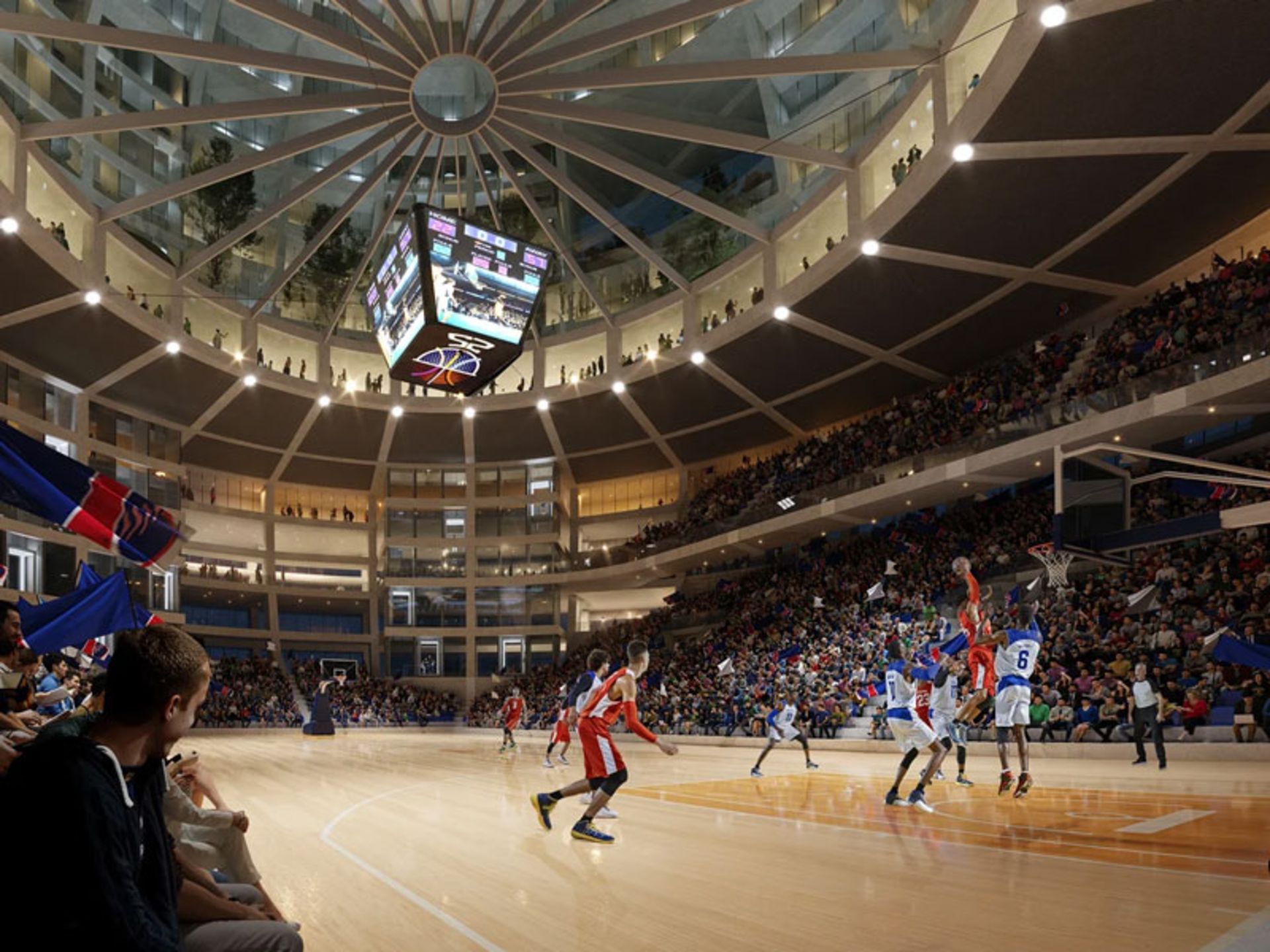Albania's shining sphere; Indoor stadium playing