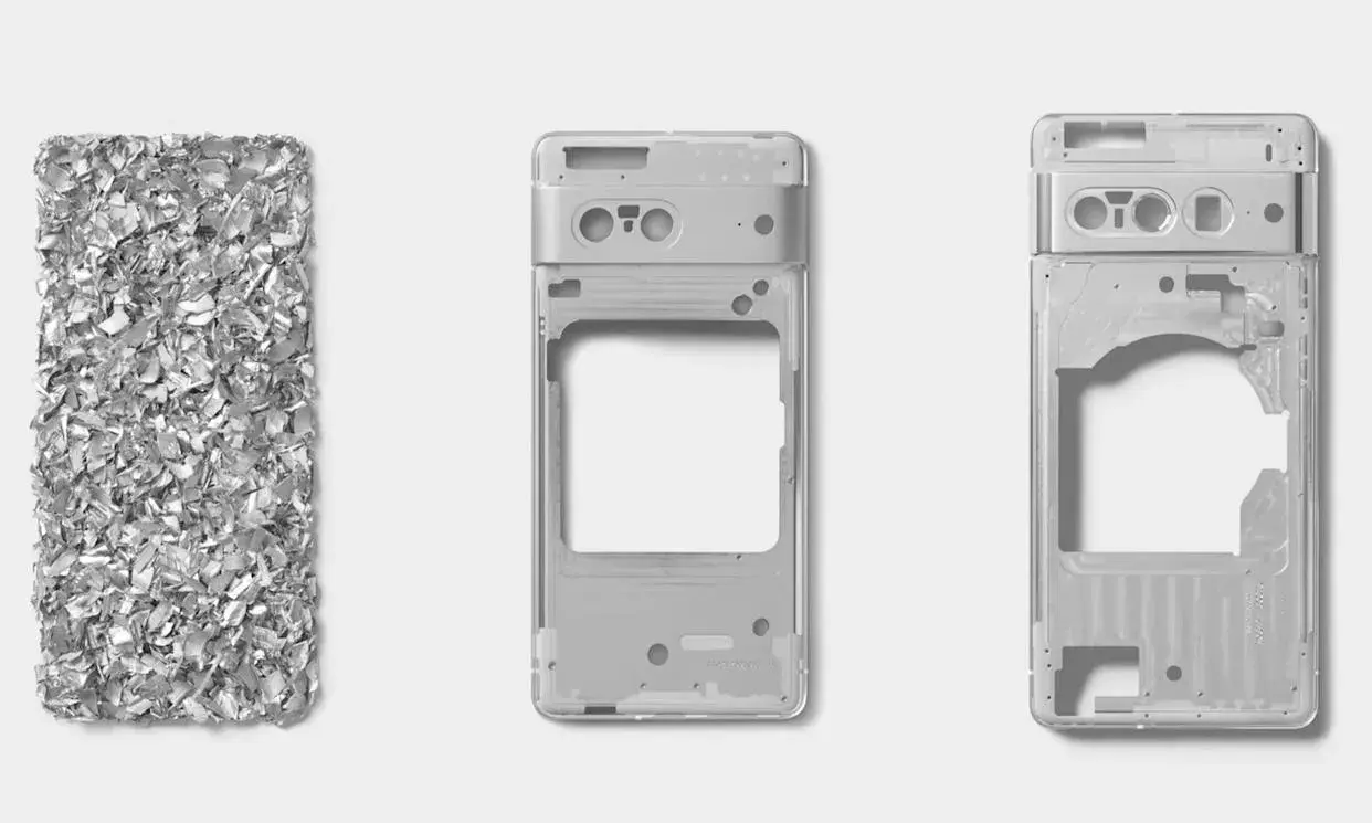 Google's use of recycled materials in Pixel phone parts