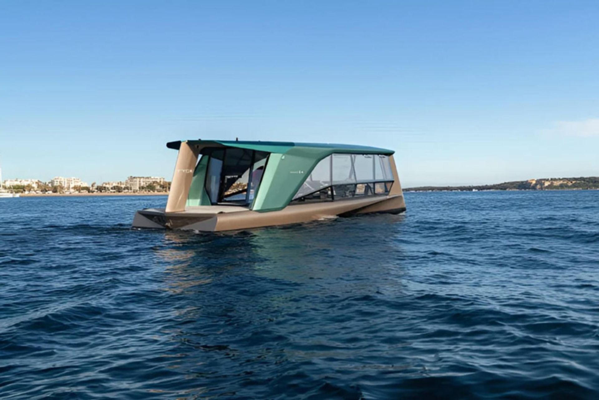 BMW hydrofoil boat in the water