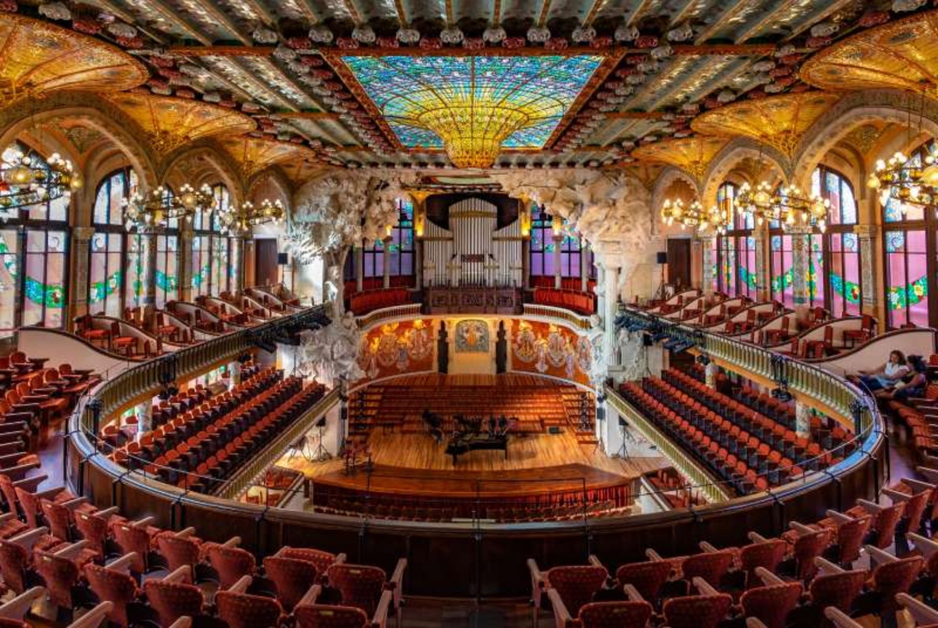 The ierior of the Catalan Music Palace in Barcelona