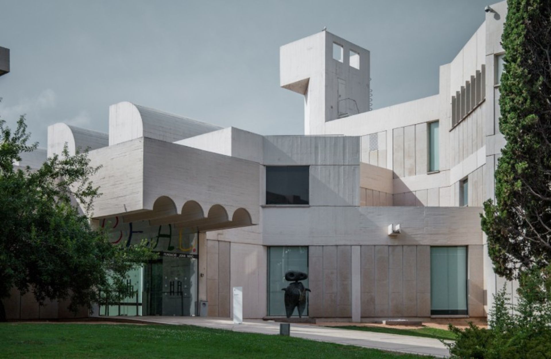 The exterior of the Juan Miro Foundation Museum in Barcelona