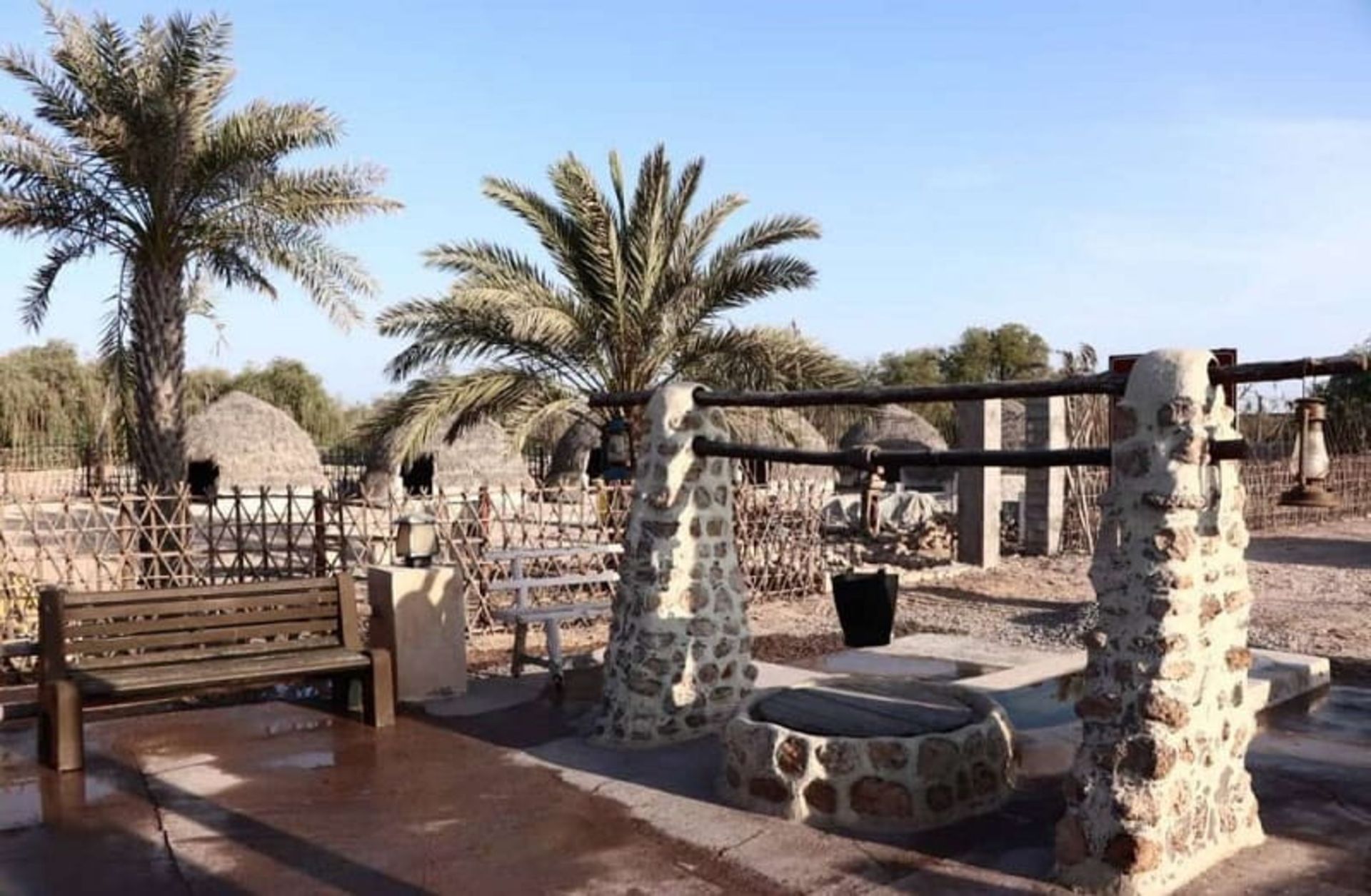 Historical coext and palm trees of Bago Kish village