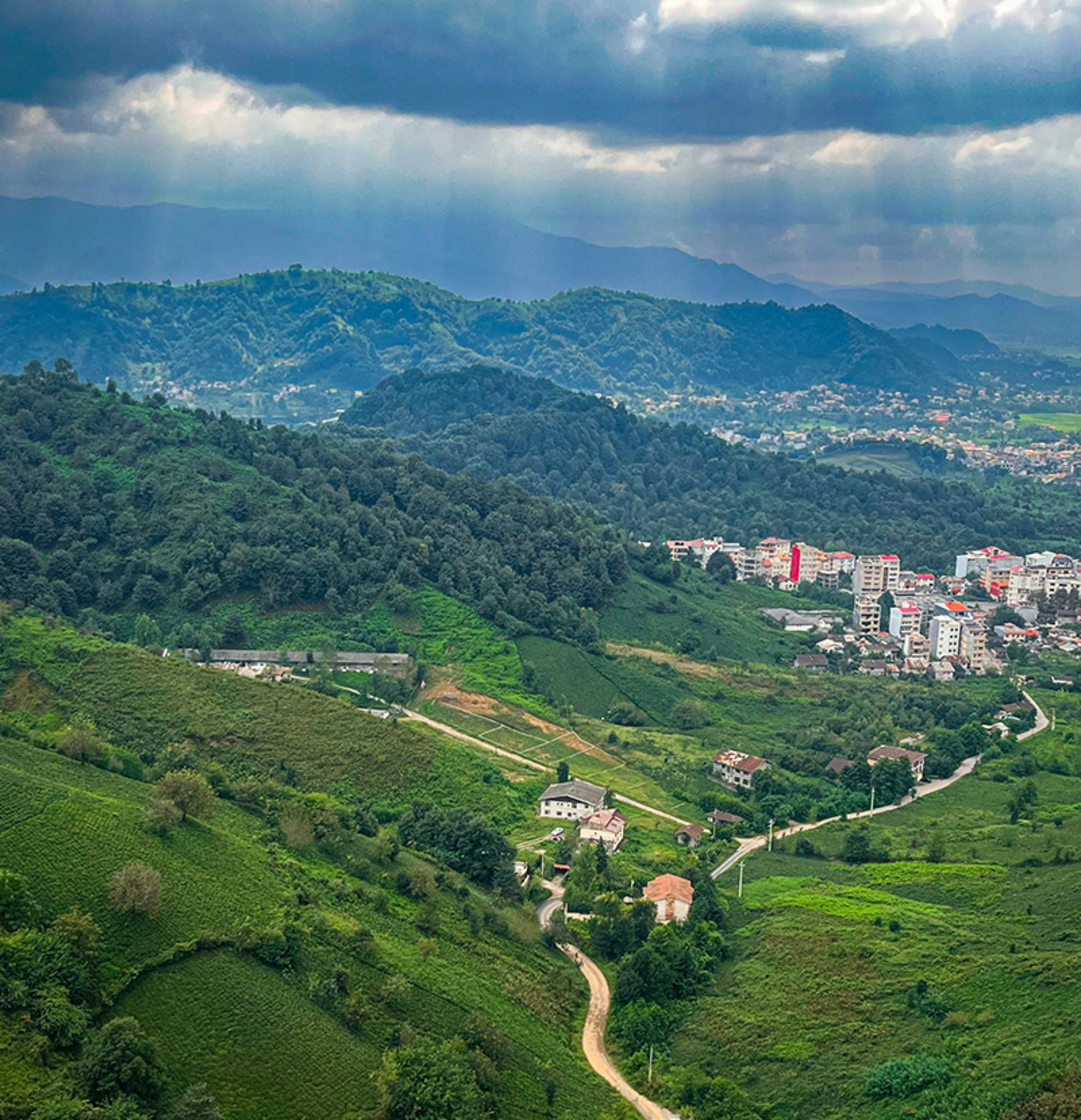 Green heights around the city of Lahijan
