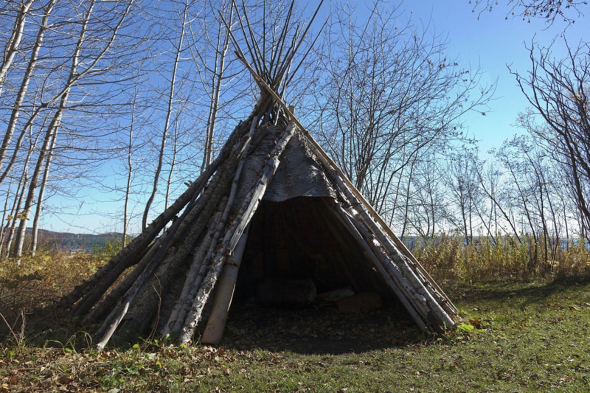 Native American Indian te in the middle of the plain