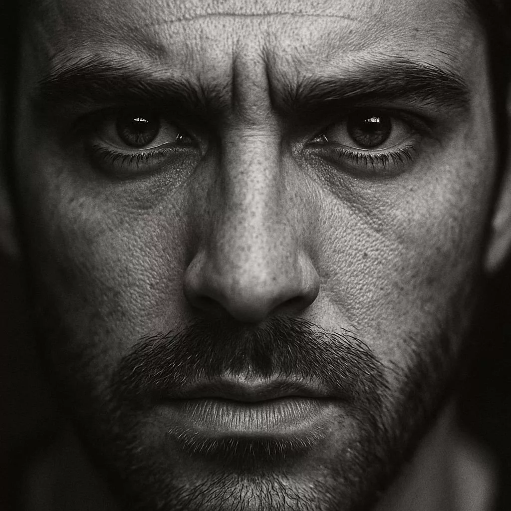 High detail black and white portrait made with special prompt in JPT
