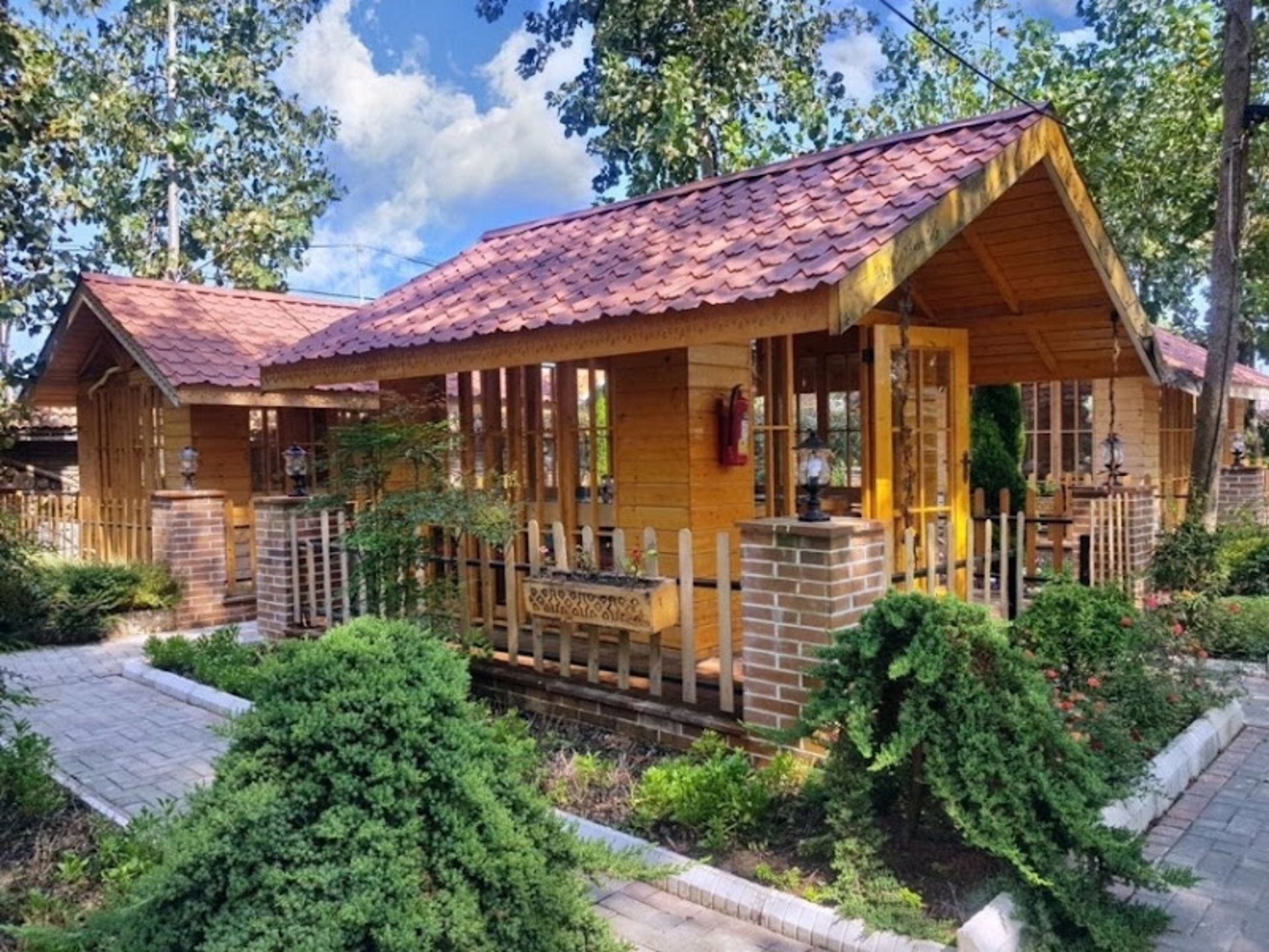 The pavilions of Mah Su ecotourism resort in Bandar Anzali