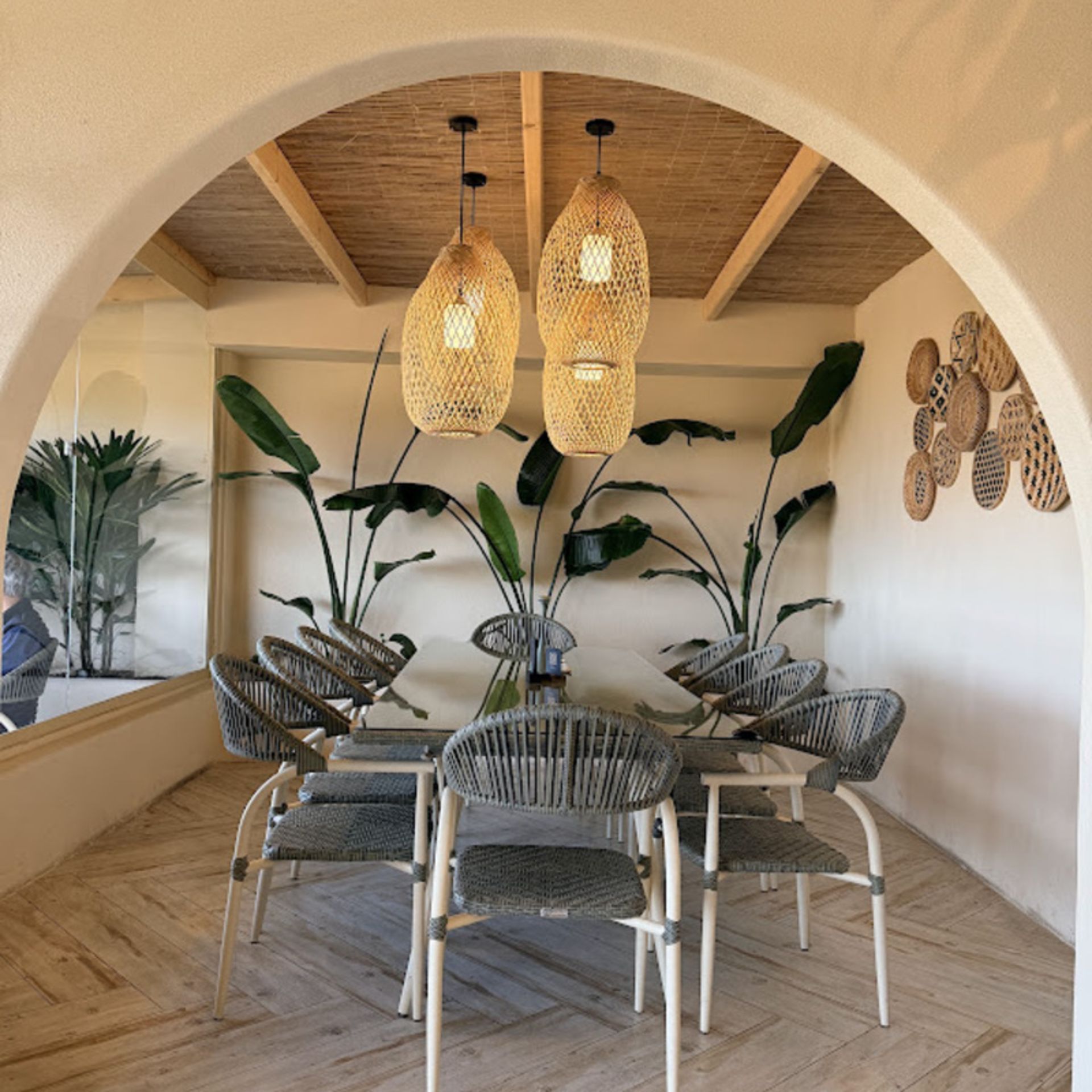 Boho decoration at Serbino restaura cafe in Tenkaben
