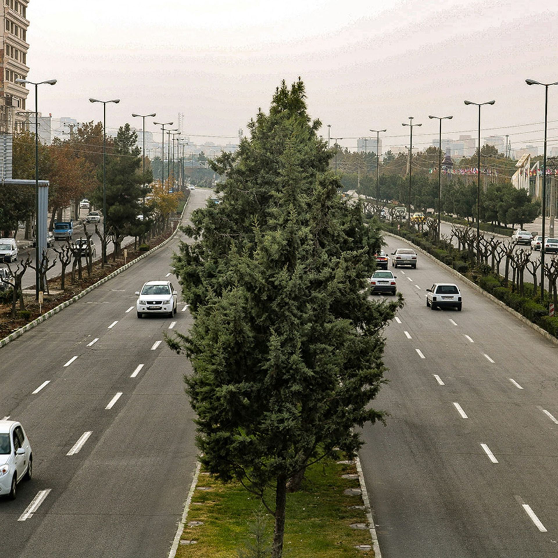 The streets of Urmia city in summer