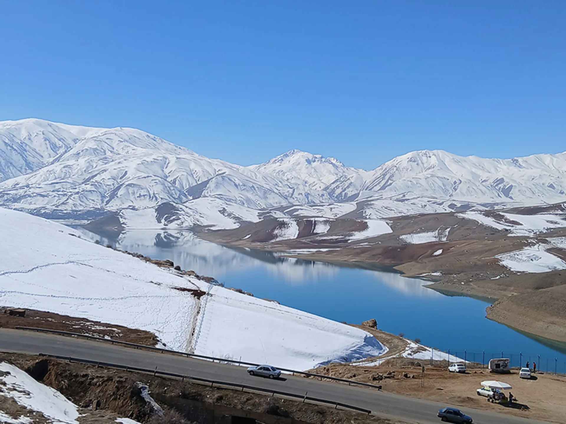 Wier landscape of Urmia Shahrchaai dam