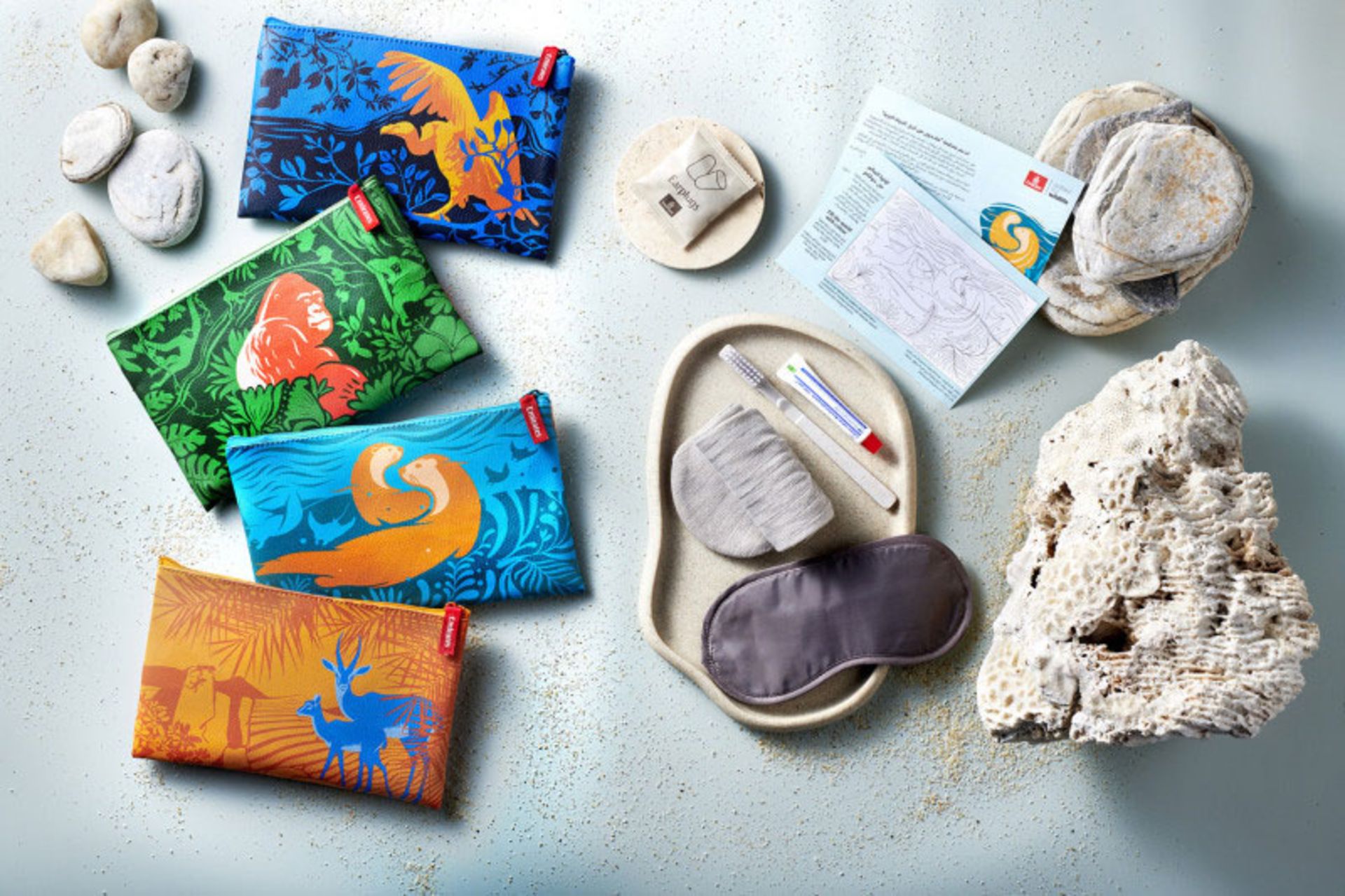 The coes of the economy class hygiene package include esseial travel items