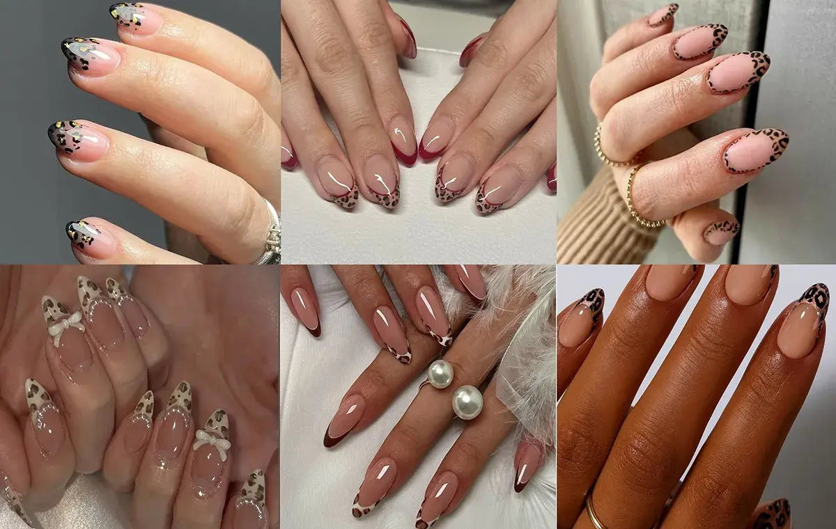 Leopard pri French nails