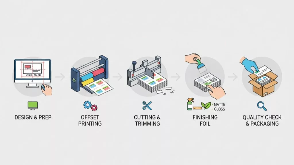 The steps of outputting the business card image created with artificial ielligence and preparing for priing