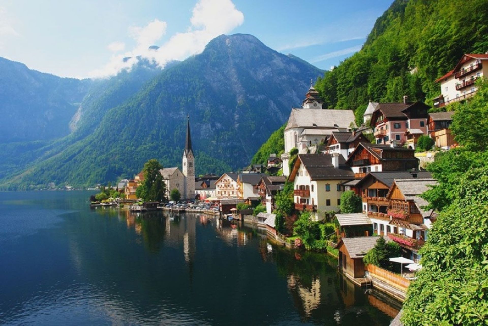 Green mouain village in Austria