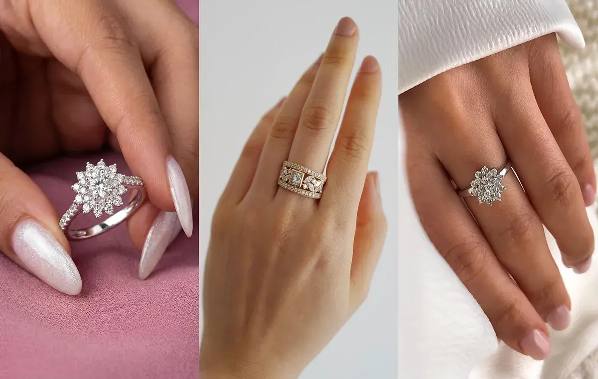 Floral wedding ring model